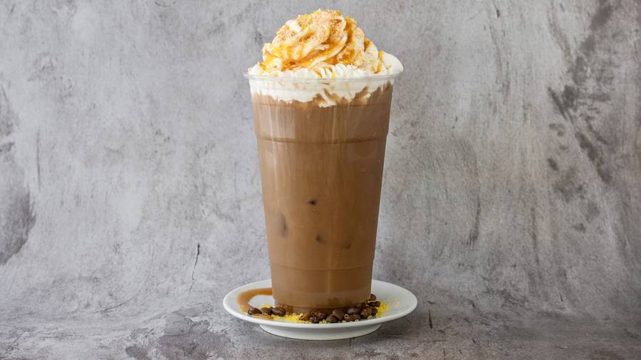 Iced caramel latte.